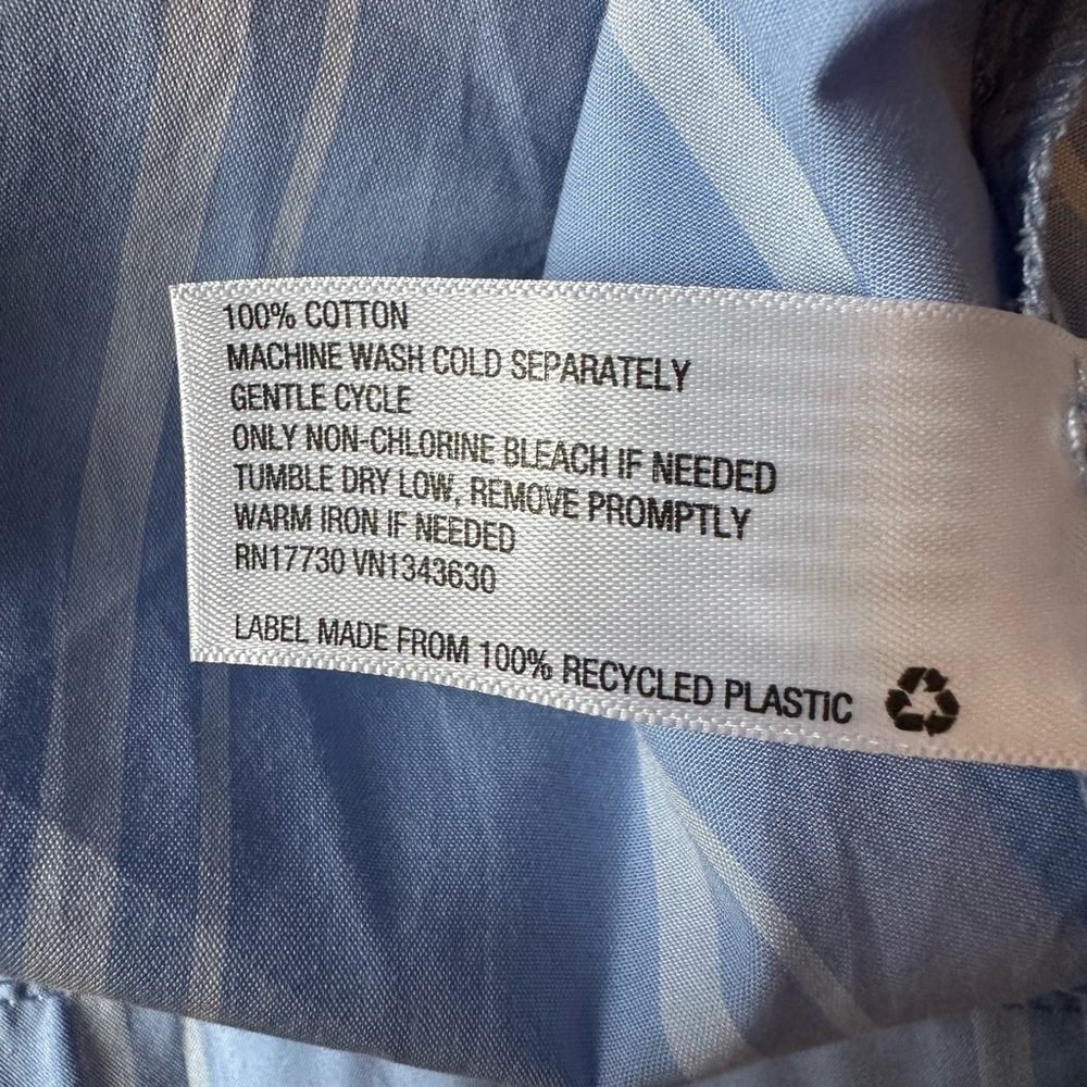 a new day 100% Cotton Blue Striped Sleeveless Sundress Midi Dress M - Picture 6 of 8